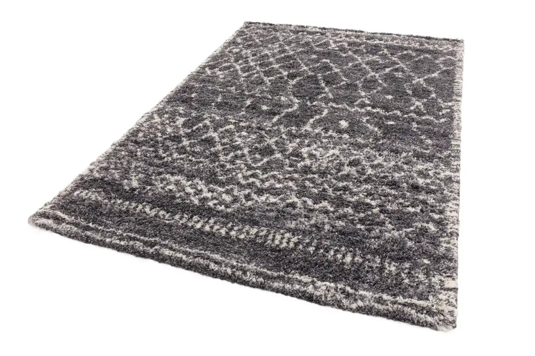 Asiatic alto al05 grey and cream Grey, Cream Living Room Shaggy Rug.