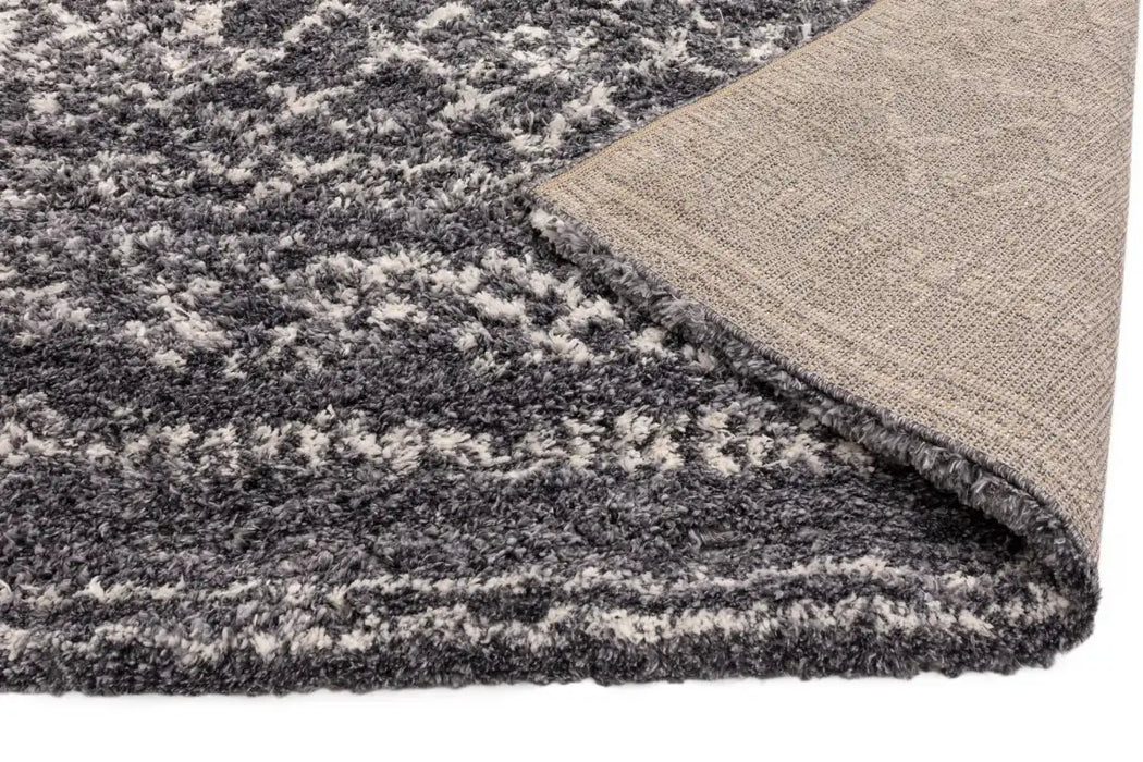 Asiatic alto al05 grey and cream Grey, Cream Living Room Shaggy Rug.