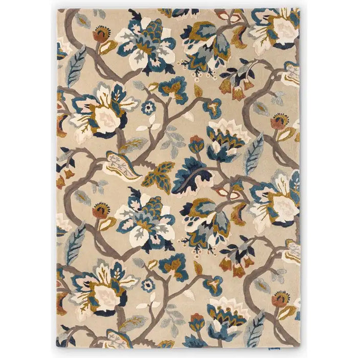 Sanderson sanderson amanpuri stone 145101 Grey, Multicoloured Living Room Wool Rug.