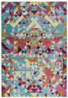 Asiatic amelie am11 rhombus Blue, Multicoloured, Pink Living Room  Rug.