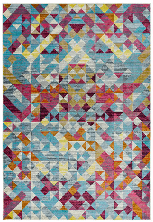 Asiatic amelie am11 rhombus Blue, Multicoloured, Pink Living Room  Rug.