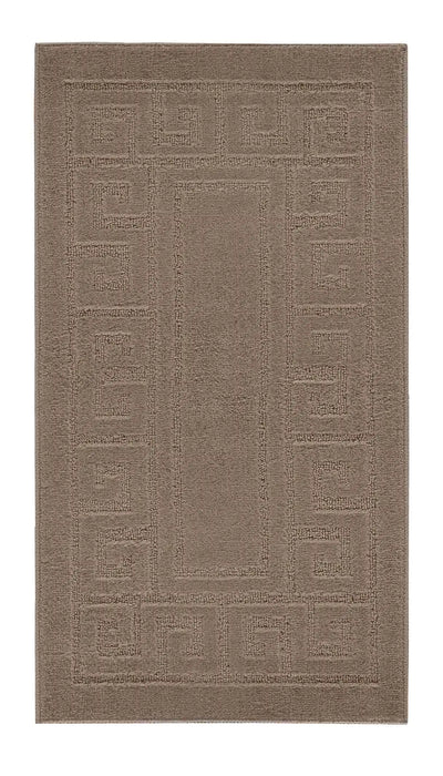Serdim Rugs washable 9mm gel back greek key beige Beige Living Room Geometric Rug.