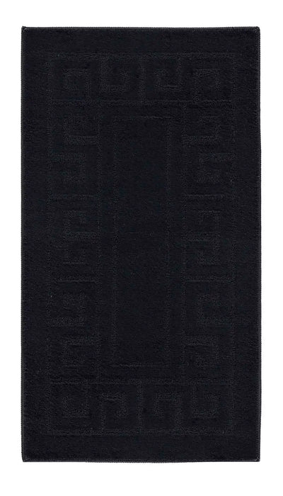Serdim Rugs washable 9mm gel back greek key black Black Living Room Geometric Rug.