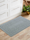 Serdim Rugs washable 9mm gel back greek key dark grey Grey Living Room Geometric Rug.