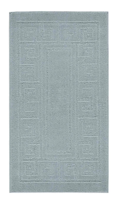 Serdim Rugs washable 9mm gel back greek key silver Grey Living Room Geometric Rug.