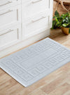 Serdim Rugs washable 9mm gel back greek key silver Grey Living Room Geometric Rug.