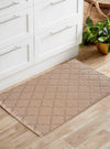 Serdim Rugs washable 9mm gel back trellis beige Beige Living Room Geometric Rug.