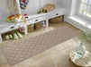 Serdim Rugs washable 9mm gel back trellis beige Beige Living Room Geometric Rug.