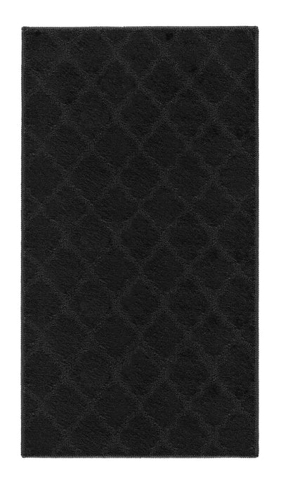 Serdim Rugs washable 9mm gel back trellis black Black Living Room Geometric Rug.