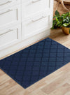 Serdim Rugs washable 9mm gel back trellis navy Blue, Navy Living Room Geometric Rug.