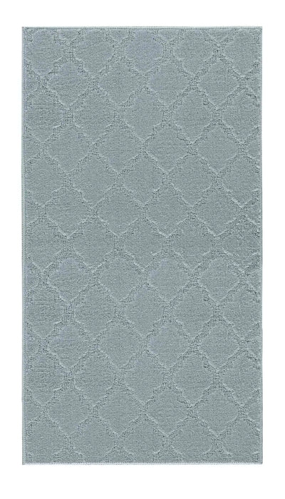 Serdim Rugs washable 9mm gel back trellis silver Grey Living Room Geometric Rug.