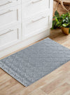 Serdim Rugs washable 9mm gel back trellis silver Grey Living Room Geometric Rug.