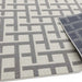 Asiatic antibes an03 white grey grid Grey, Ivory Living Room Geometric Rug.