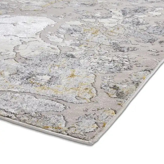 Think Rugs apollo 2677 grey gold Grey Living Room  Rug.