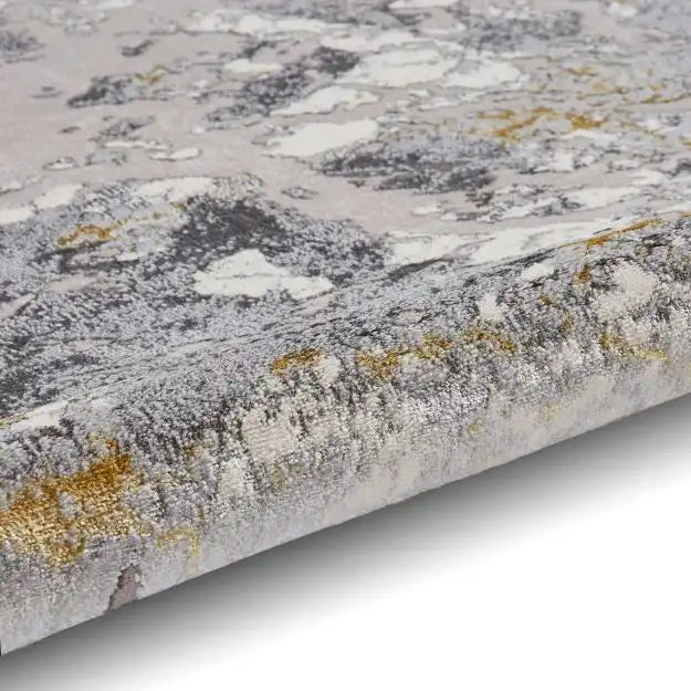 Think Rugs apollo 2677 grey gold Grey Living Room  Rug.