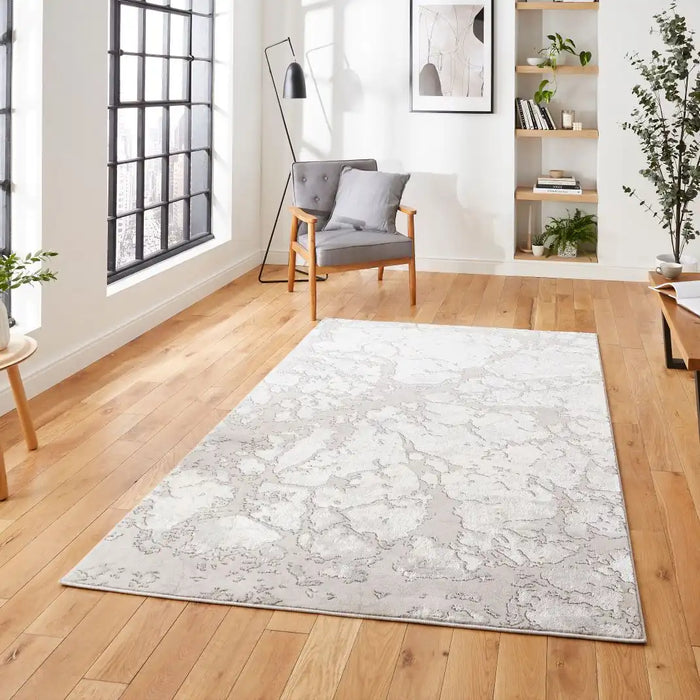 Think Rugs apollo 2677 grey ivory Grey, Ivory Living Room  Rug.