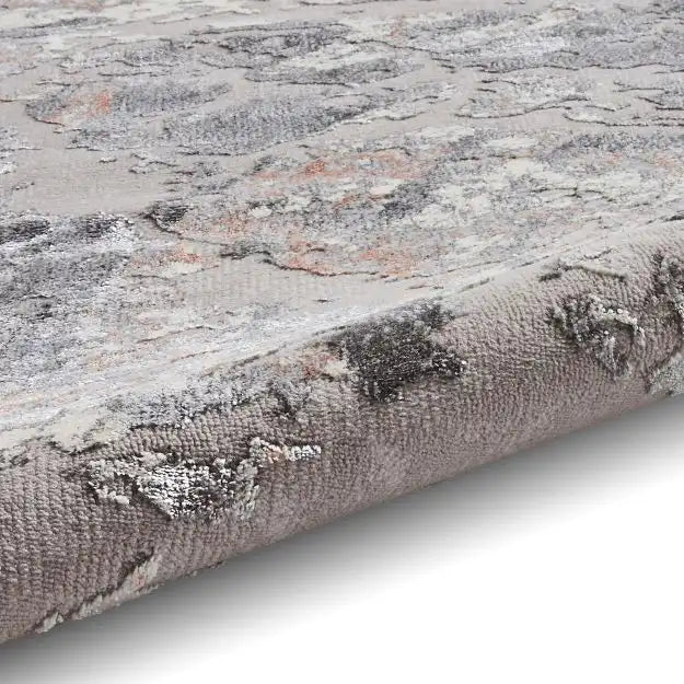 Think Rugs apollo 2677 grey rose Grey, Pink Living Room  Rug.