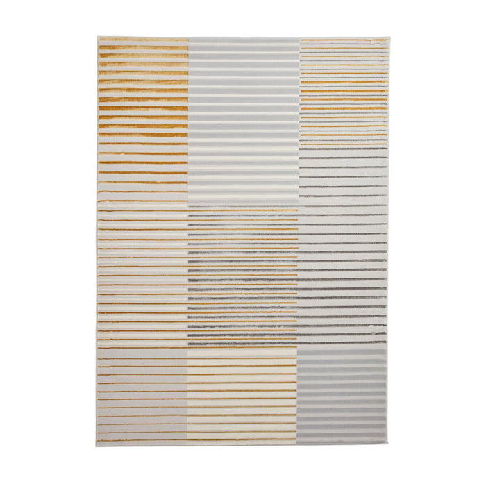 Think Rugs apollo 2681 grey gold Grey, Yellow Living Room  Rug.
