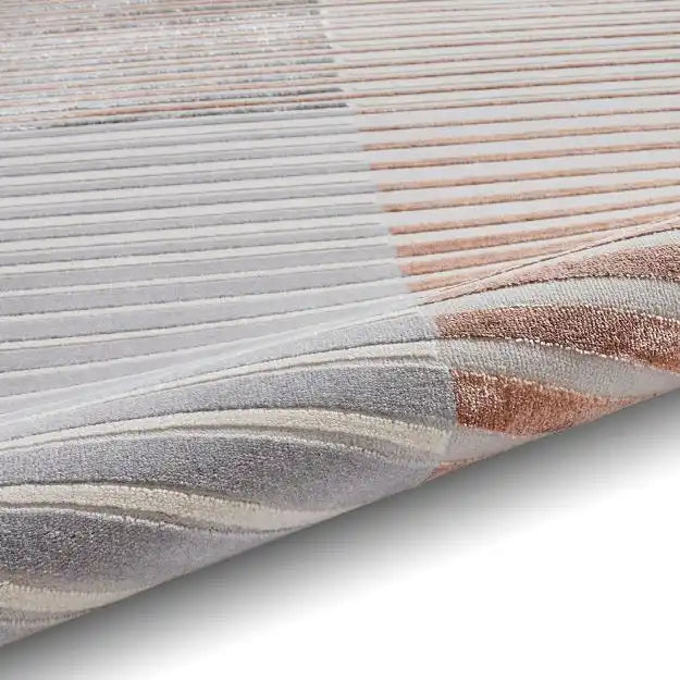 Think Rugs apollo 2681 grey rose Grey, Pink Living Room  Rug.