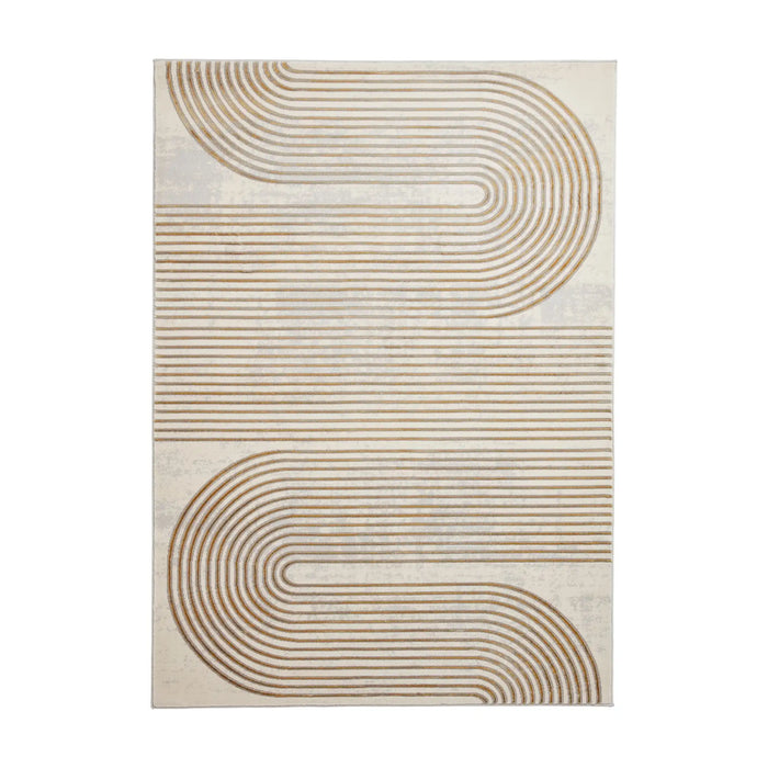 Think Rugs apollo 2683 grey gold Grey, Yellow Living Room  Rug.