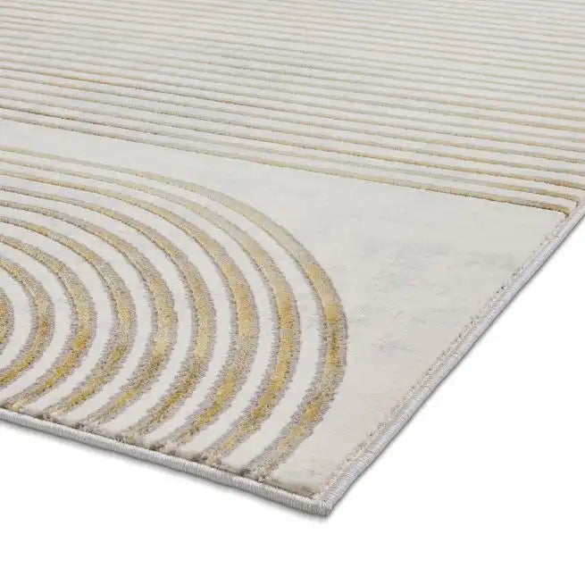 Think Rugs apollo 2683 grey gold Grey, Yellow Living Room  Rug.