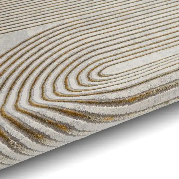 Think Rugs apollo 2683 grey gold Grey, Yellow Living Room  Rug.