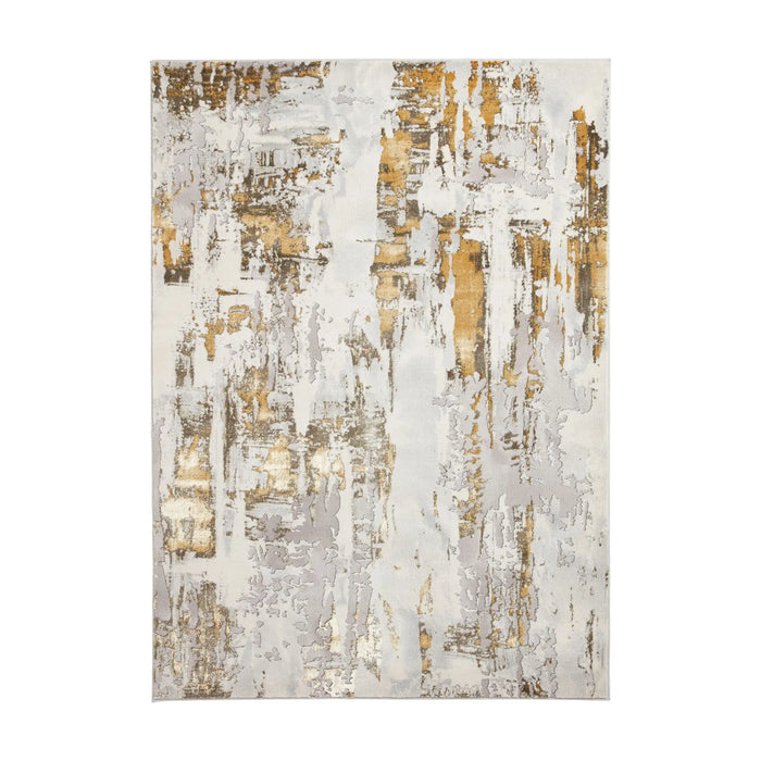 Think Rugs apollo gr579 grey gold Grey, Yellow Living Room  Rug.