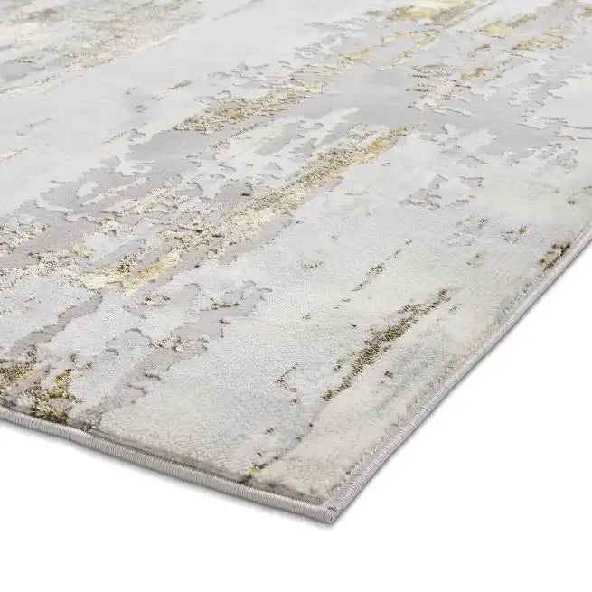 Think Rugs apollo gr579 grey gold Grey, Yellow Living Room  Rug.
