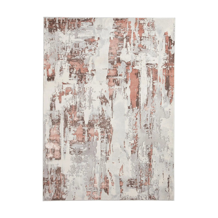 Think Rugs apollo gr579 grey rose Grey, Pink Living Room  Rug.