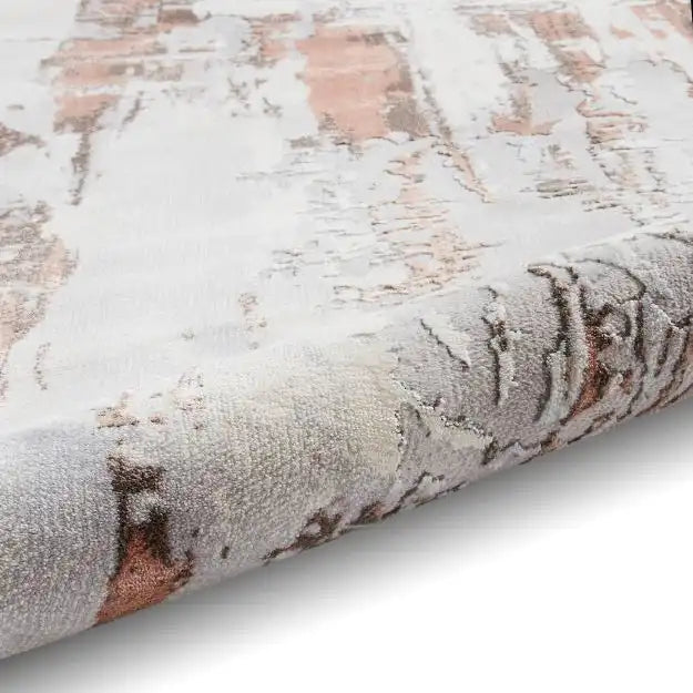 Think Rugs apollo gr579 grey rose Grey, Pink Living Room  Rug.