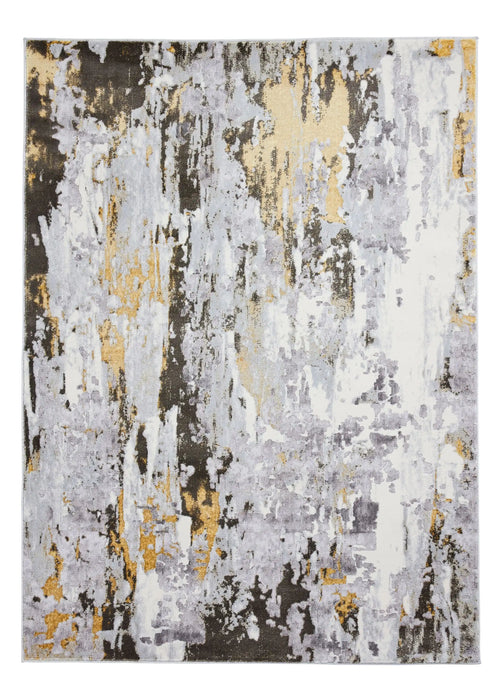 Think Rugs apollo gr580 grey gold Grey, Yellow Living Room  Rug.