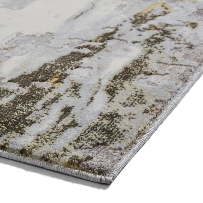 Think Rugs apollo gr580 grey gold Grey, Yellow Living Room  Rug.