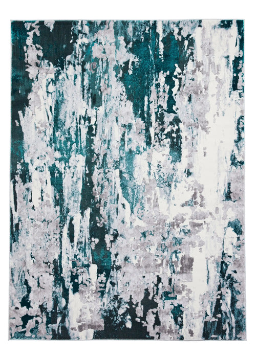 Think Rugs apollo gr580 grey green Green, Grey Living Room  Rug.