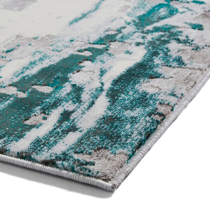 Think Rugs apollo gr580 grey green Green, Grey Living Room  Rug.