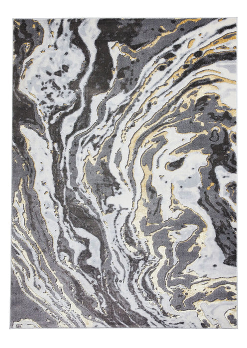 Think Rugs apollo gr584 grey gold Grey, Yellow Living Room  Rug.