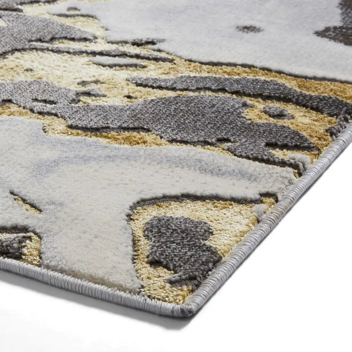 Think Rugs apollo gr584 grey gold Grey, Yellow Living Room  Rug.
