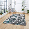 Think Rugs apollo gr584 grey green Green, Grey Living Room  Rug.