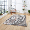 Think Rugs apollo gr584 grey rose Grey, Pink Living Room  Rug.
