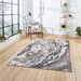 Think Rugs apollo gr584 grey rose Grey, Pink Living Room  Rug.