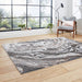 Think Rugs apollo gr584 grey rose Grey, Pink Living Room  Rug.