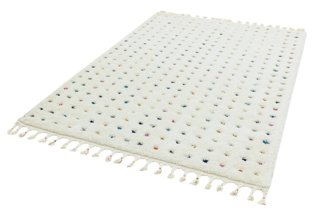 Asiatic ariana ar02 dotty multi Ivory, Multicoloured Living Room  Rug.