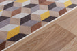 Serdim Rugs gel back arrow gold Brown, Yellow, Multicoloured Living Room Geometric Rug.