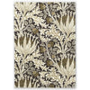 Morris & Co morris and co artichoke charcoal mustard 127015 Grey, Yellow, Multicoloured Living Room Wool Rug.