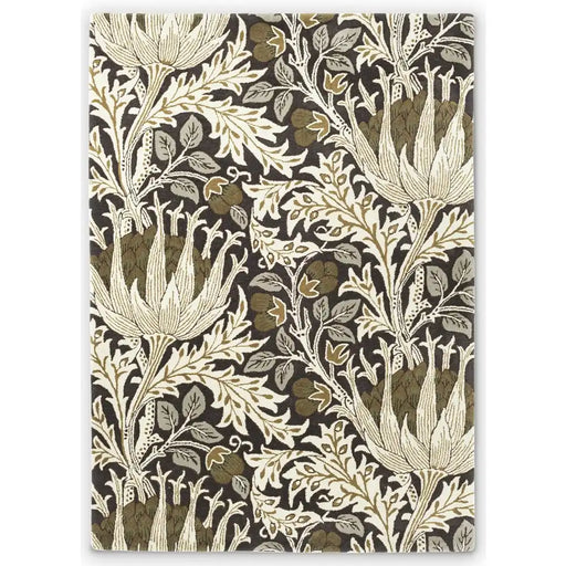 Morris & Co morris and co artichoke charcoal mustard 127015 Grey, Yellow, Multicoloured Living Room Wool Rug.