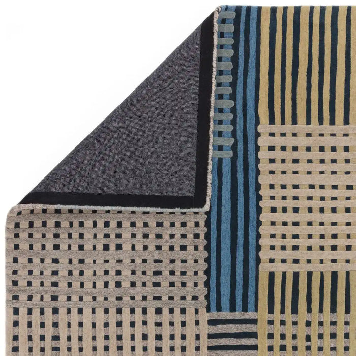 Asiatic aspect blue multi Blue, Multicoloured Living Room Geometric Rug.