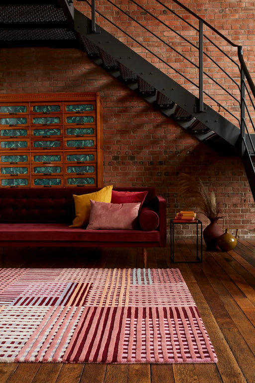 Asiatic aspect red multi Multicoloured, Red Living Room Geometric Rug.