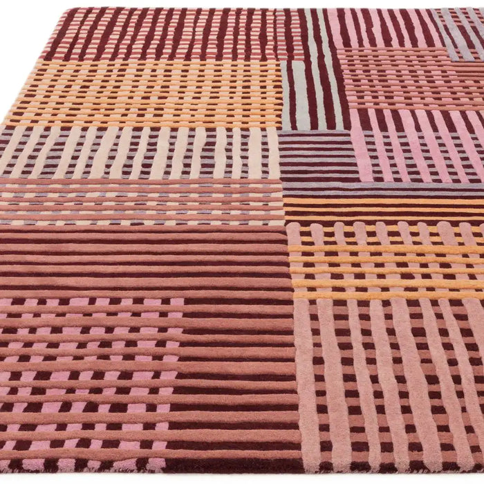 Asiatic aspect red multi Multicoloured, Red Living Room Geometric Rug.