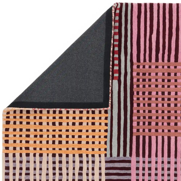 Asiatic aspect red multi Multicoloured, Red Living Room Geometric Rug.