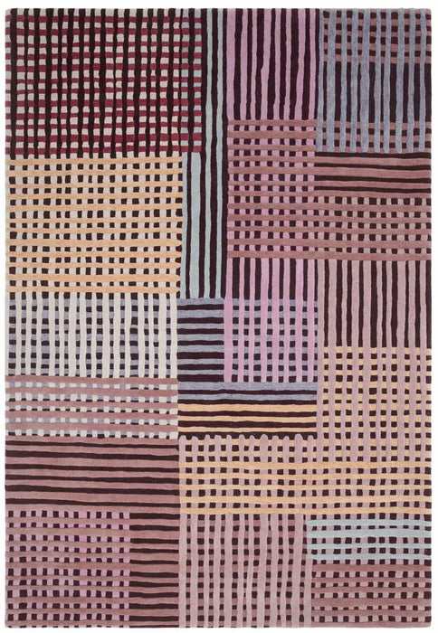 Asiatic aspect red multi Multicoloured, Red Living Room Geometric Rug.