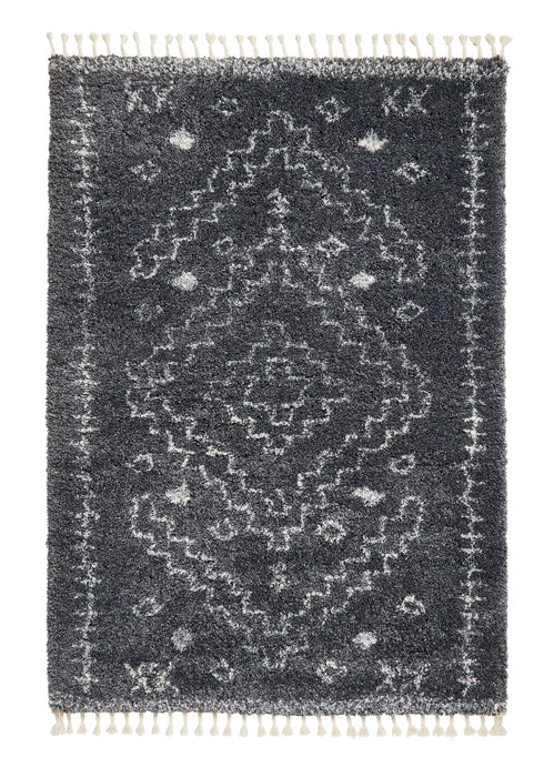 Think Rugs aspen 1537 grey ivory Grey, Ivory Living Room Shaggy Rug.